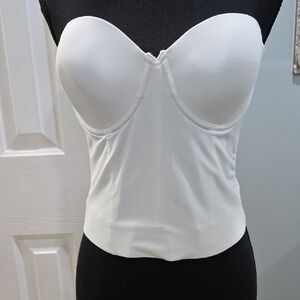 Longline White Strapless Bra